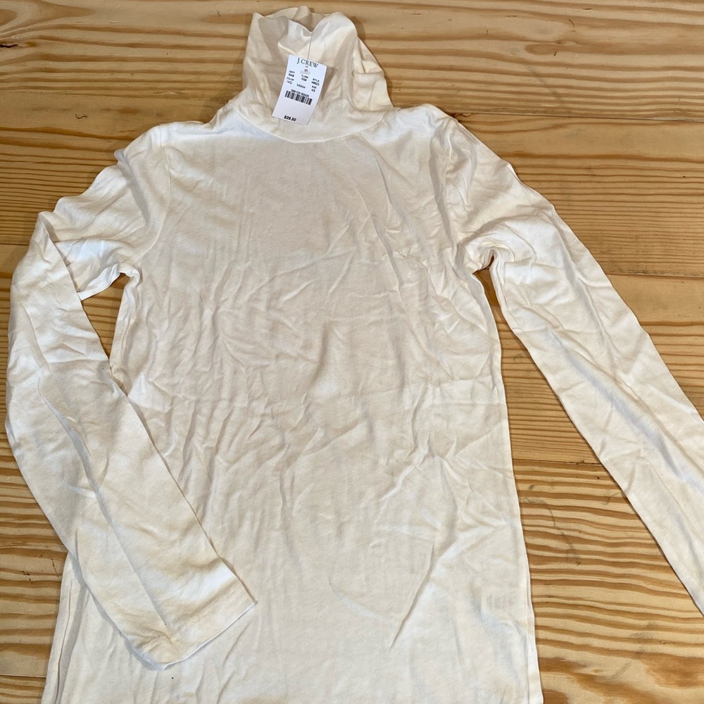 J CREW TURTLENECK SHIRT SIZE EXTRA SMALL NWT WHITE